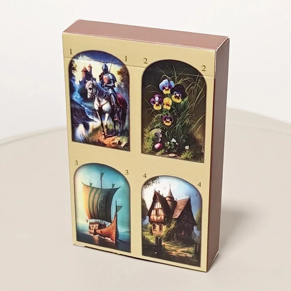 9*6cm Medieval Lenormand Oracle Deck 36 Pcs Cards Printed on 350GSM Double-embossed Cardstock — image 6