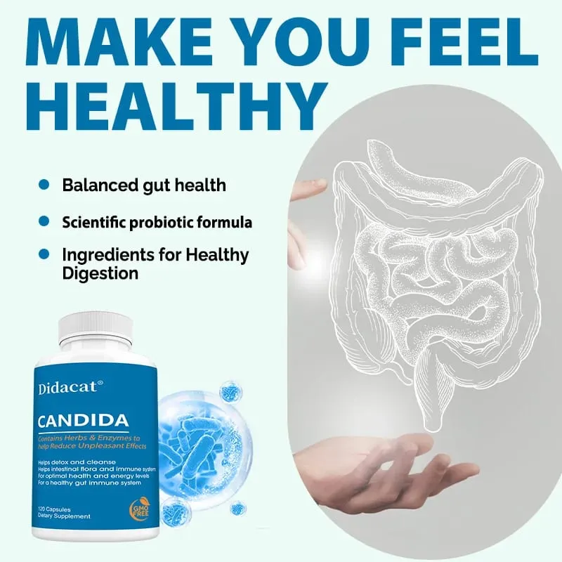 Candida Supplements - Containing Herbs and Enzymes Help Detox and Cleanse Promote Healthy Gut Flora and Immune System — image 4