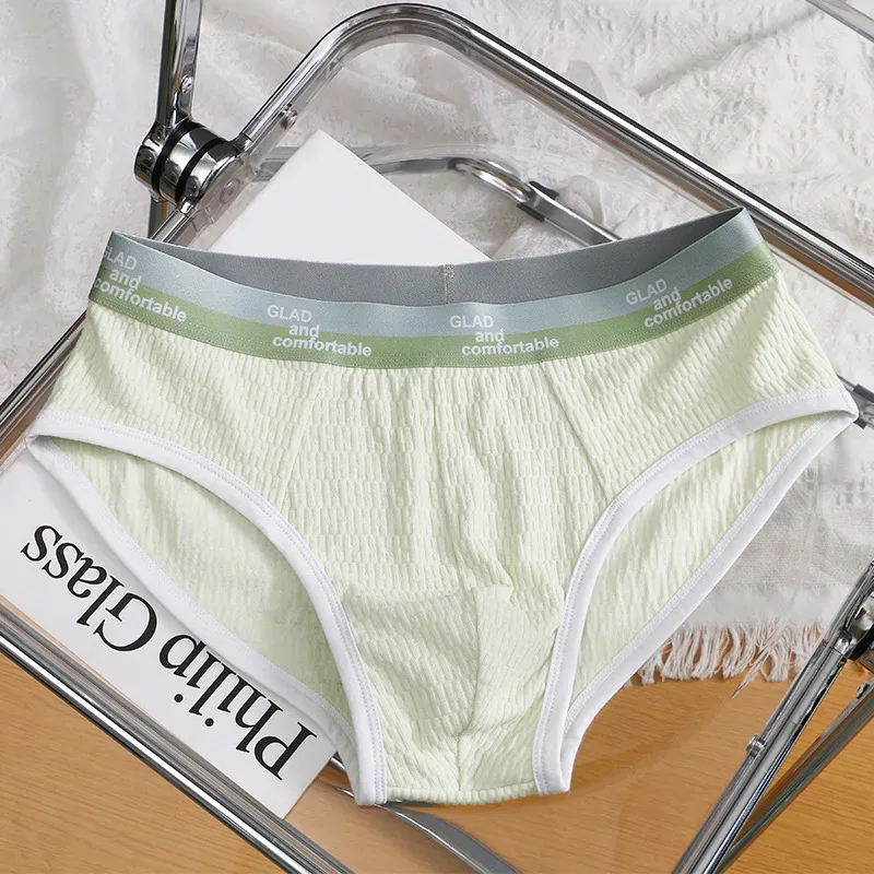 Summer New Men's Solid Color Cotton Briefs, Minimalist Breathable Thin Underwear, Trendy Trunks Male Bikini Underpants 3256812635450502 — image 17