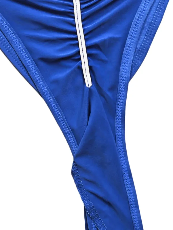 Tanga franzida com fenda alta masculina, roupa íntima masculina casual e sedosa, ultra sexy e respirável, 1 peça