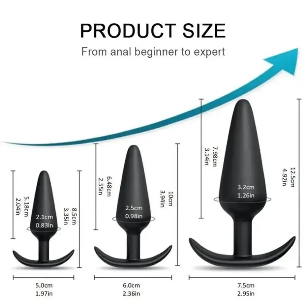 Plug Anal en forme de T en Silicone souple, 3 tailles, stimulateur Anal, jouets sexuels anaux pour hommes/femmes, masseur de Prostate, entraîneur