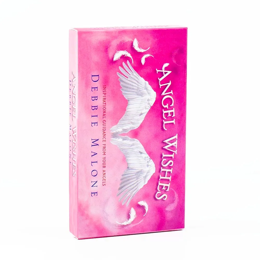 Angel Wishes Oracle Cards 40 قطعة من لعبة لوحة الرؤى الإنجليزية للعائلة والأصدقاء 11.1 × 6.1 سم