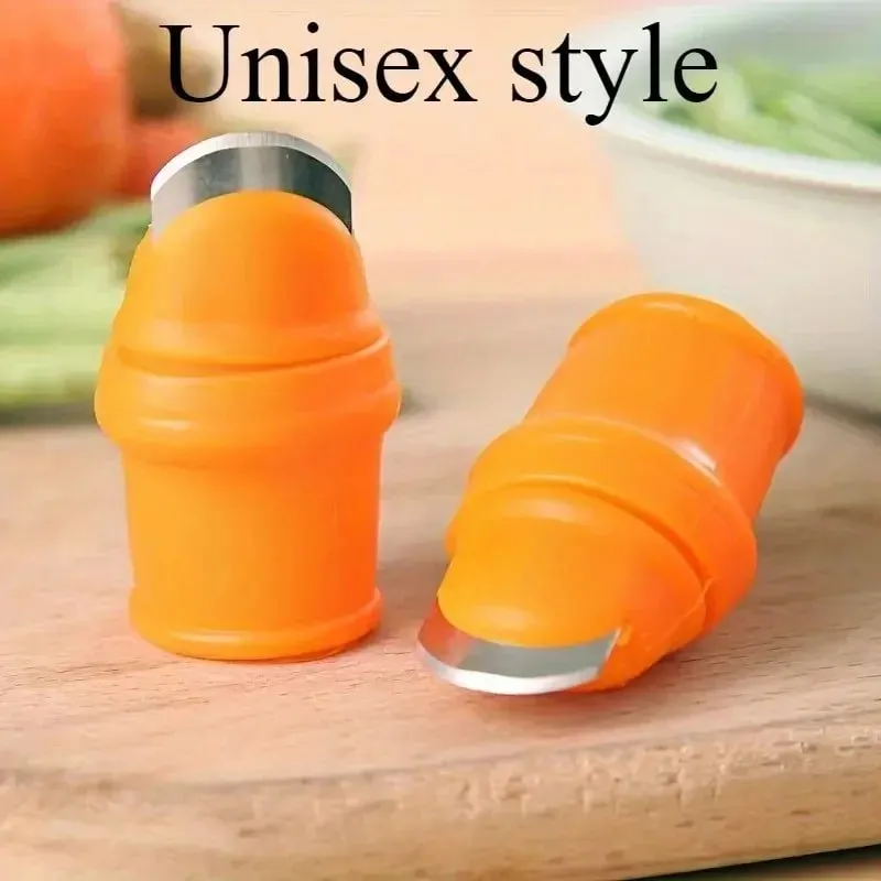 Thumb Knife Set with Finger Cots for Peeling Garlic Hulling Strawberries Picking Peppercorns & Vegetables (6 Pcs)