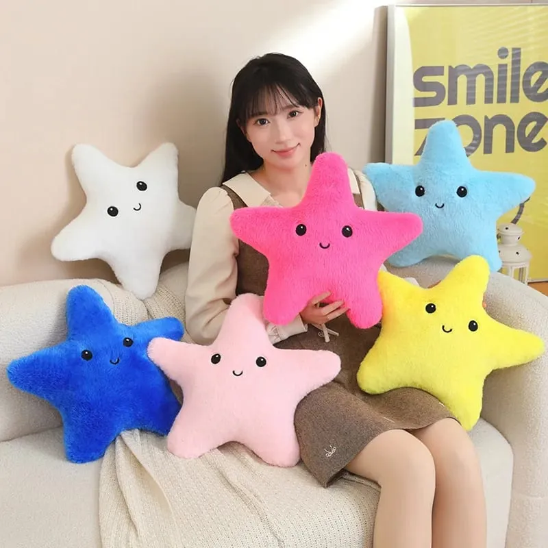 35/40cm Starfish Star Plush Pillow Stuffed Smiling Happy Sky Pillow Colorful Decor Cushion for Sofa Chair Back Support Gift — image 2