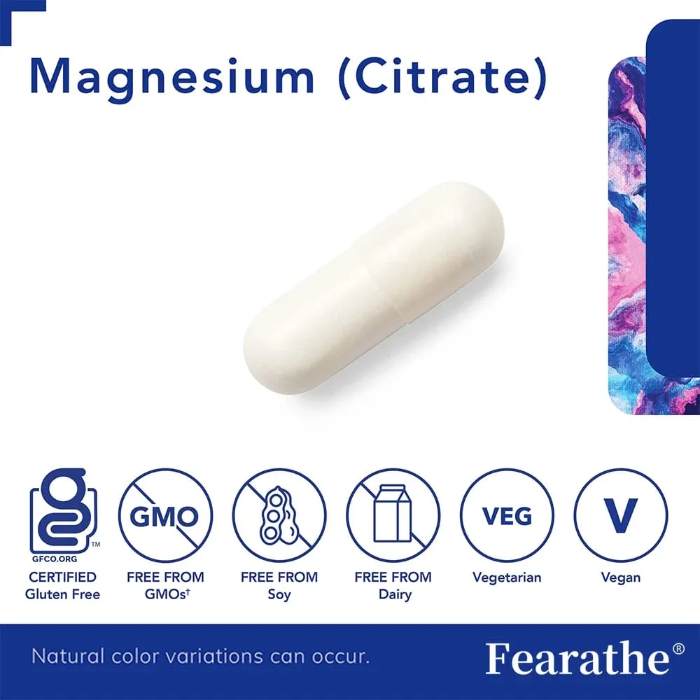 Magnesium Citrate Capsules Support Daily Muscle Nerve Bone Heart Sleep & Metabolic Wellness Assist Body Relaxation