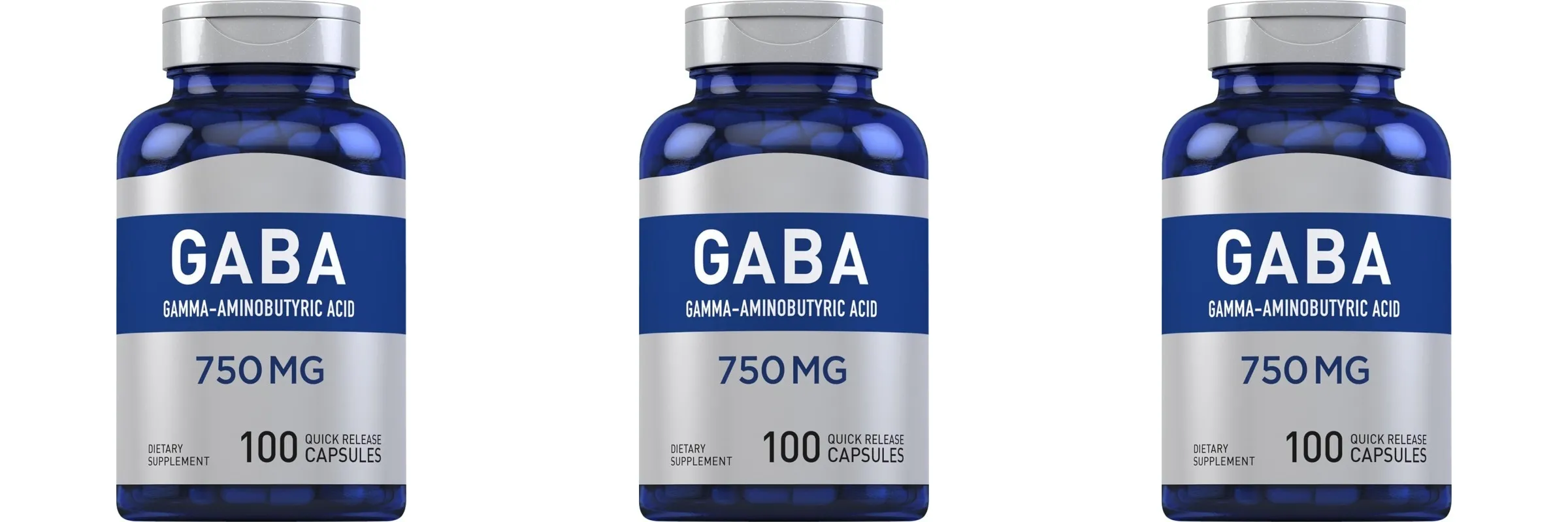 750mg Gamma-Aminobutyric Acid 100 Quick Release Capsules Non-GMO & Gluten Free Dietary Supplement for adult — image 9