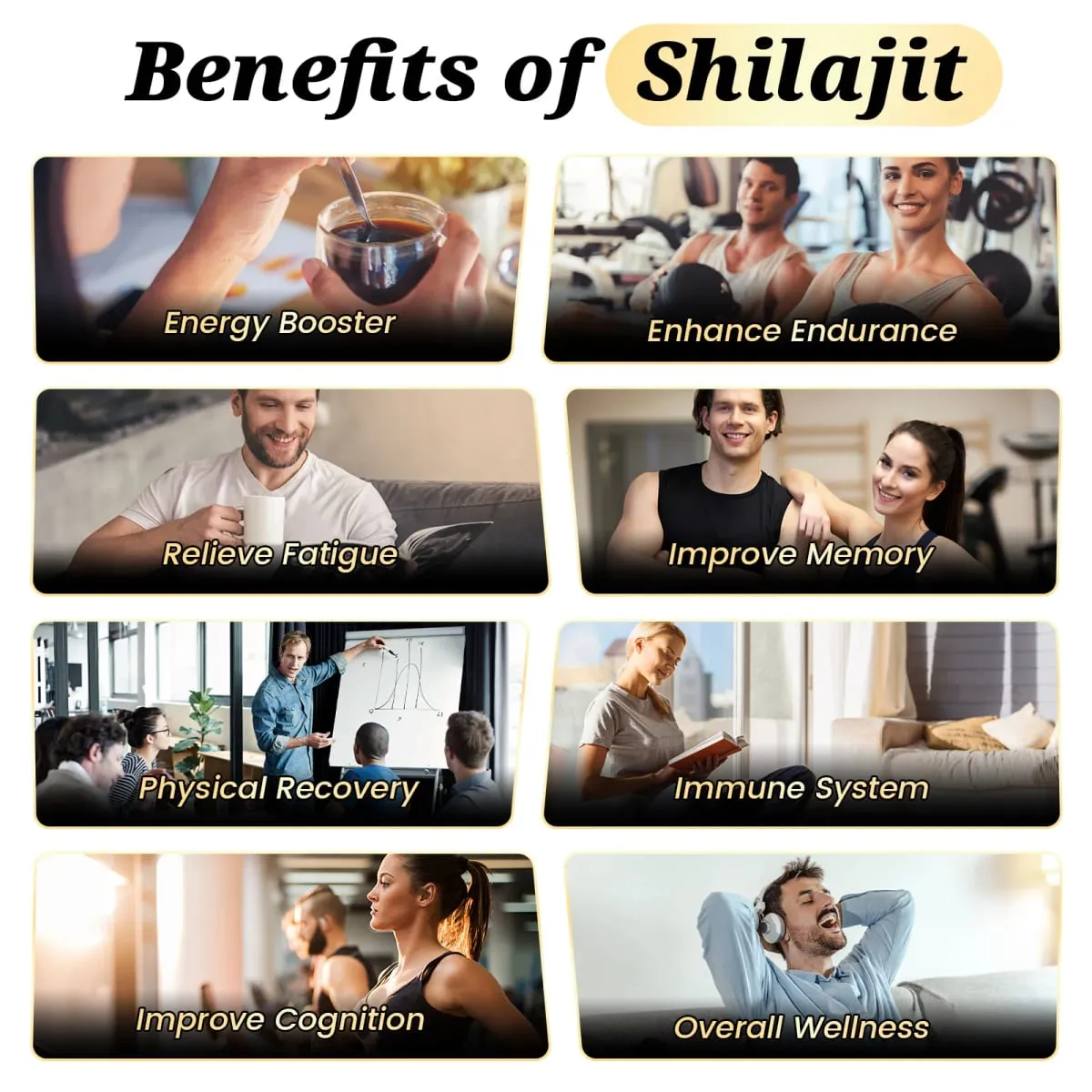 Mulittea High Purity Original Shilajit mineraltillskott med 85+ spårmineraler och fulvinsyra för människans energiuthållighet