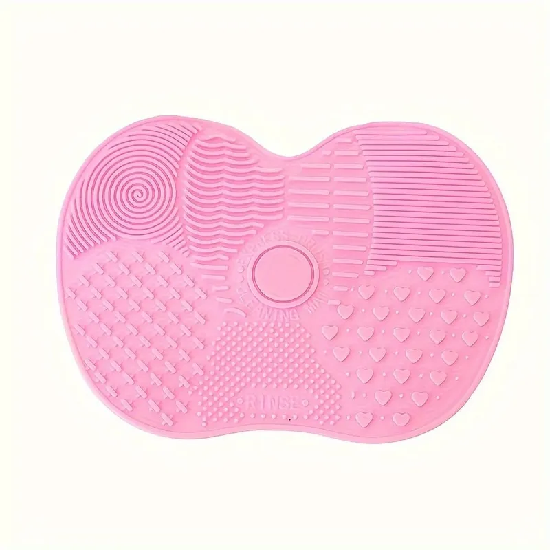Silicone Apple-Shaped Makeup Brush Cleaning Mat With Suction Cup Deeply Cleans Makeup Brushes Making Brushes Fluffy And Soft