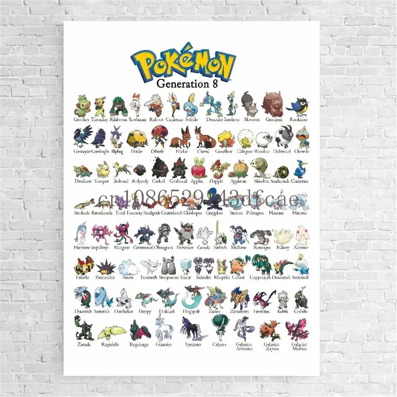Japanese Anime Peripheral Pokemon Poster Decor Pikachu Charizard Wall Art Watercolor Canvas Painting Modern Room Decor Picture