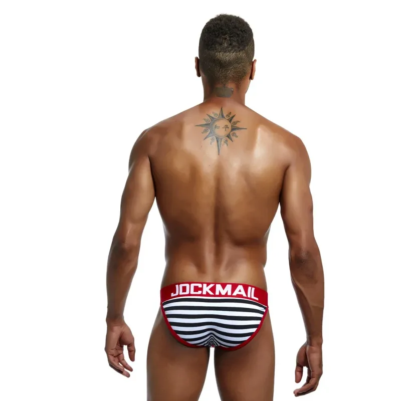 Quần Đùi Nam Cổ Cao Jockmail Cotton, Quần Lót Sọc Cho Nam, Mềm Mại Và Thoải Mái, Gay Cueca