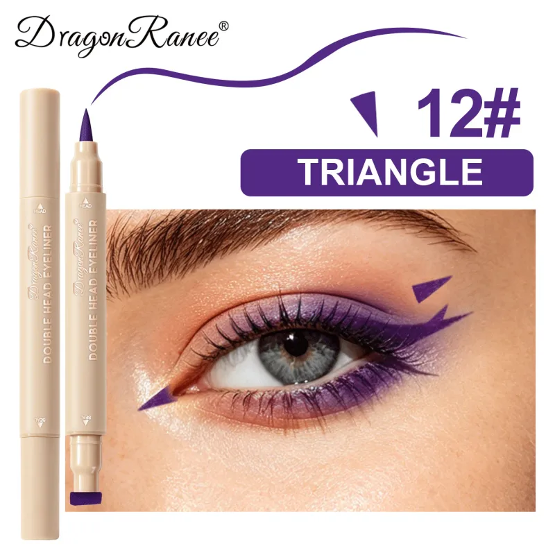 2-in-1 Dual-Ended Stamp Eyeliner Pen 20 Colors Waterproof Liquid Eyeliner with Stamp Tip Quick Dry Eye Makeup for Beginners — image 19