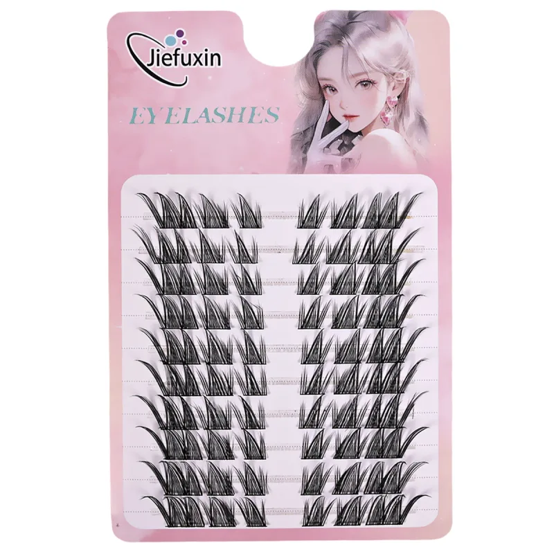 Tapered Thick Fox Eye Manga Cluster Lashes Jiefuxin Large Capacity Tray DIY Segmented Individual Self-Graft Lash Extensions — image 17