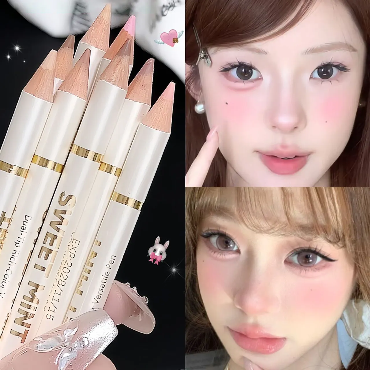 Double-Ended Aegyo Sal Brighten Lying Silkworm Pencil Nude Pink Natural Shadow Under Eye Highlight Makeup Matte Beige Eye Pencil — image 3