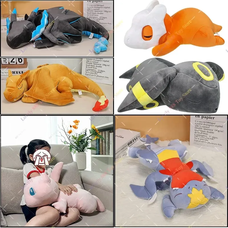 Pokemon Pillow Mega Charizard X Plush Toy Anime Charizard Garchomp Mew Cubone Charmander Sleep Sofa Stuffed Peluche Cushion Doll