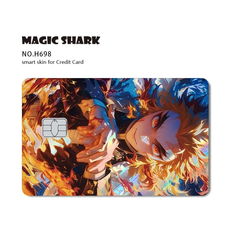 Magic Shark 2026 New Hot Demon Slayers Anime Shinny Holographic Laser Skin Cover Sticker Film for Debit Credit Bank Card