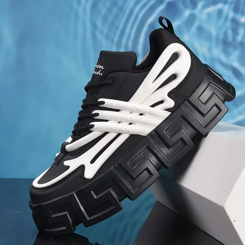 Mens Fashion Luxury Casual Sneakers Comfortable Thick-soled Shoes Designer Height Increasing Fashion Breathable Sports Shoes — image 1