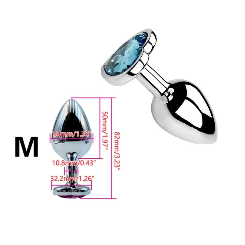 Heart Shaped Metal Anal Plug Butt Plug 6 Colors S/M/L Sizes Unisex Adult Sex Toys for Men Women Anal Massager Pleasure Toy — image 15