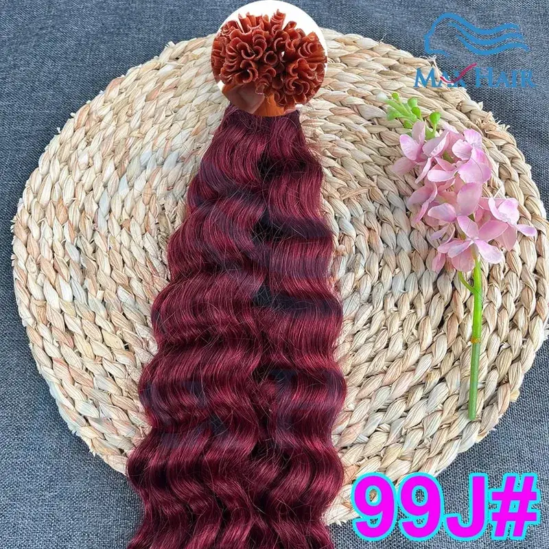 Keratin U Tip deep wave Human Hair Extensions 18-30 Inch Remy Hair Extensions High Quality Remy Human Hair salon Extensions — image 15