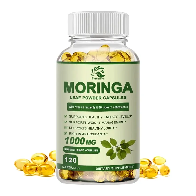 Ang Greensure Moringa Oil ay Nagsusulong ng Metabolismo Suporta sa Pagbawas ng Timbang Pag-aayos ng mga Napinsalang Cells Pinapaginhawa ang Pamamaga ng Cardiovascular Health