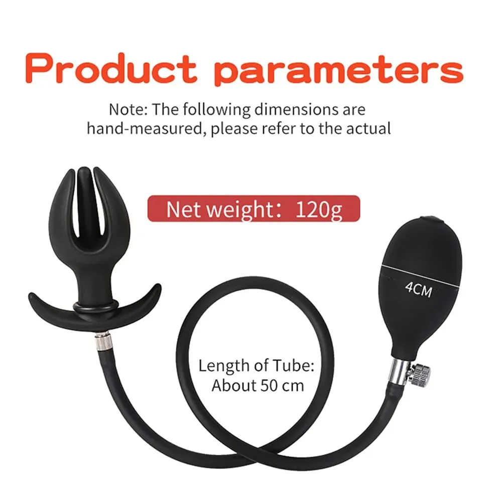 3D Flower Anal Expander Expand Inflatable Anal Plug Enema Training Buttplug Anal Butt Dilator Ass Prostate Sex Toy for Men Women — image 3