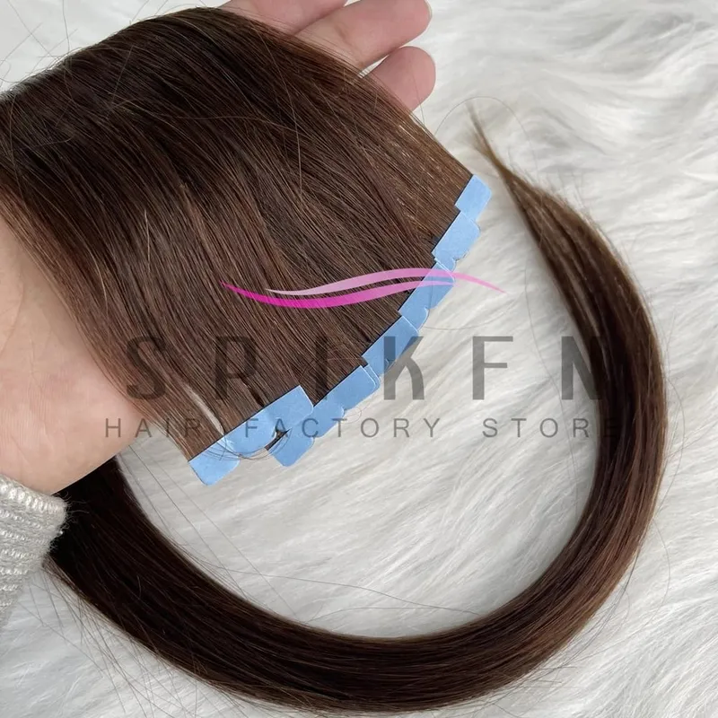 Mini Tape In Human Hair Extensions 12"-20" Machine Remy Skin Weft Adhesive Tape Hair Natural Blonde Tape Ons 10pcs for Women