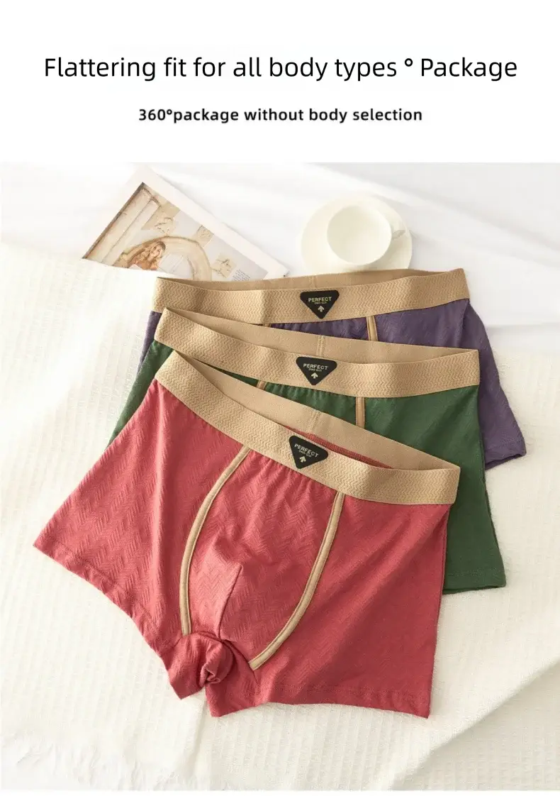 3PC 100% Cotton Men's Underwear Autumn Winter New 10A Antibacterial BoxerShorts Loose Comfortable Men's Quadrangle Underpants — image 7