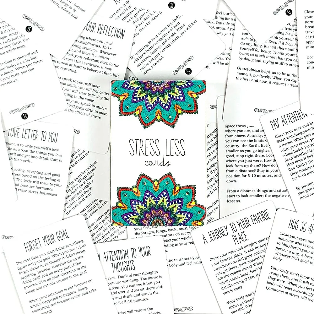 Sunny Present Stress Less Cards Helps Relieve Stress And Anxiety Cards Game Perfect For Halloween Christmas New Year Gifts — image 3