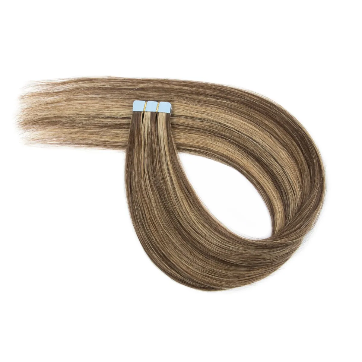 Multi Color Mini Skin Tape In Human Hair Extensions 10 Pieces 12 Inch To 20 Inch Multiple Color Options Remy Hair Natural Comfortable Wear for Women Thickening And Lengthening — image 14