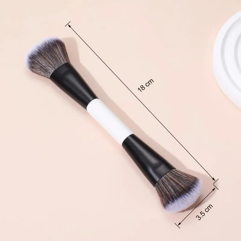 F4 Dual-Ended Foundation Face Brush Double-ended Powder Blush Contour and Eyeshadow Concealer Makeup Brushes