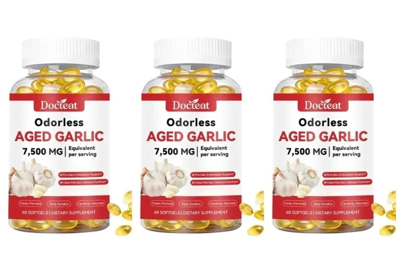 Estratto di aglio invecchiato inodore 7500 mg 60 capsule molli Ajo Envejecido Supplement Antiossidante e supporto immunitario Capsule molli di aglio quotidiano