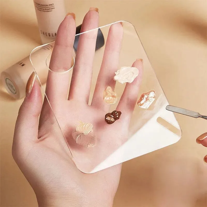 New Foundation Tray Transparent Acrylic Palette Tool Mixing Makeup Palette Makeup Spatula Artist Equipment Makeup Mixer CZYJ04 — image 1