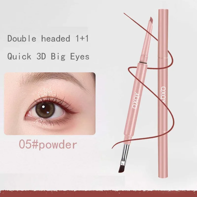 1 Pcs Double Head Easy To Color Gel Eyeliner Smooth and Waterproof Sweat Proof Dark Brown Lying Silkworm Outline Eyes Cosmetics — image 8