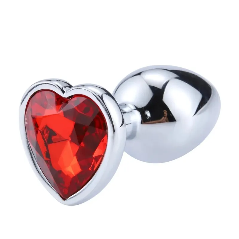 S/M/L Anal Plug Heart Shape Crystal Metal Anal Beads Butt Plug Prostate Massager Adult Gay Products Sex Toy Shop for Female Male — image 8