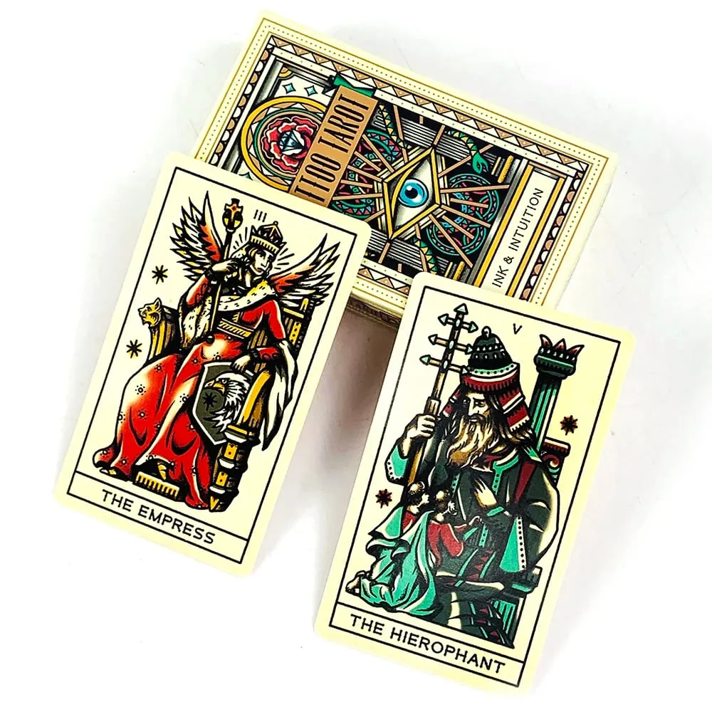 Hot-selling Tattoo Tarot Cards A 78 Tarot Deck PDF Guidebook Future Divination Borad Playing Games Family Gathering Card Game — image 1