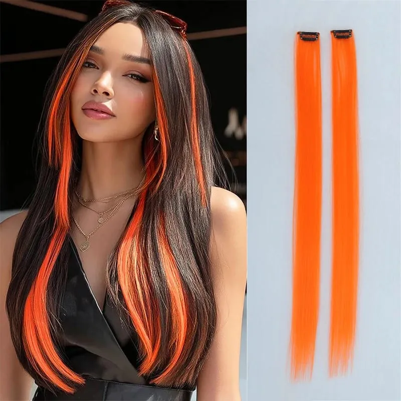 Pick dye wig piece female color hanging ear dye one-piece simulated long straight hair extension piece — image 18