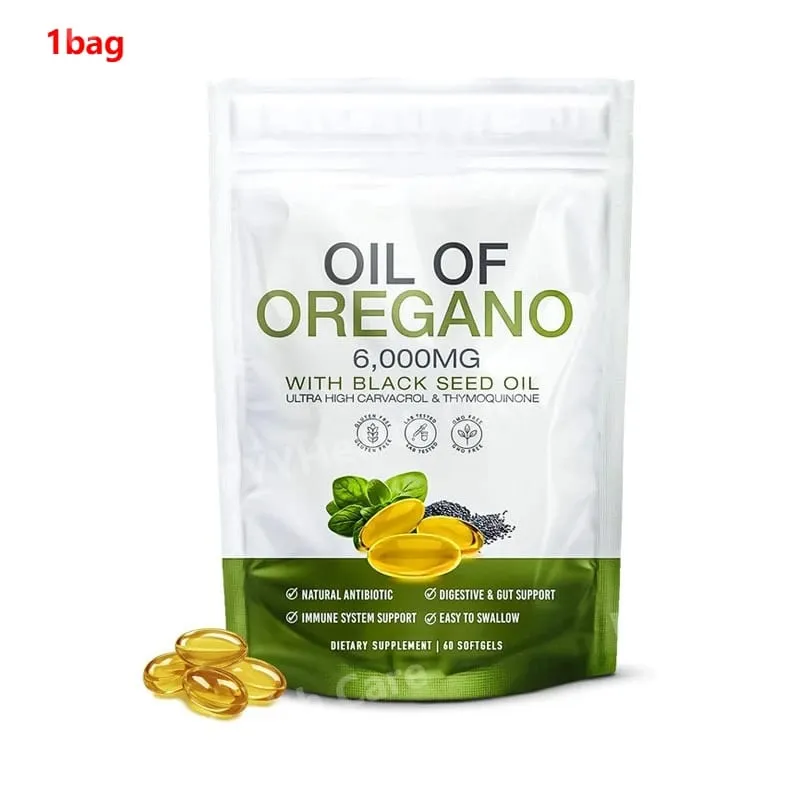 Oil of Oregano 6000mg Black Seed Oil Softgels Supports Daily Immune Defense Digestive Balance Herbal Formula Non GMO 60 Count