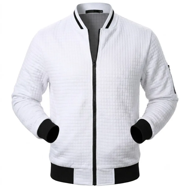 Autumn Men's Full Zip Athletic Sweatshirts Jacket Long Sleeve Casual Coats Men Sports Running Track Jacket Lightweight Outerwear