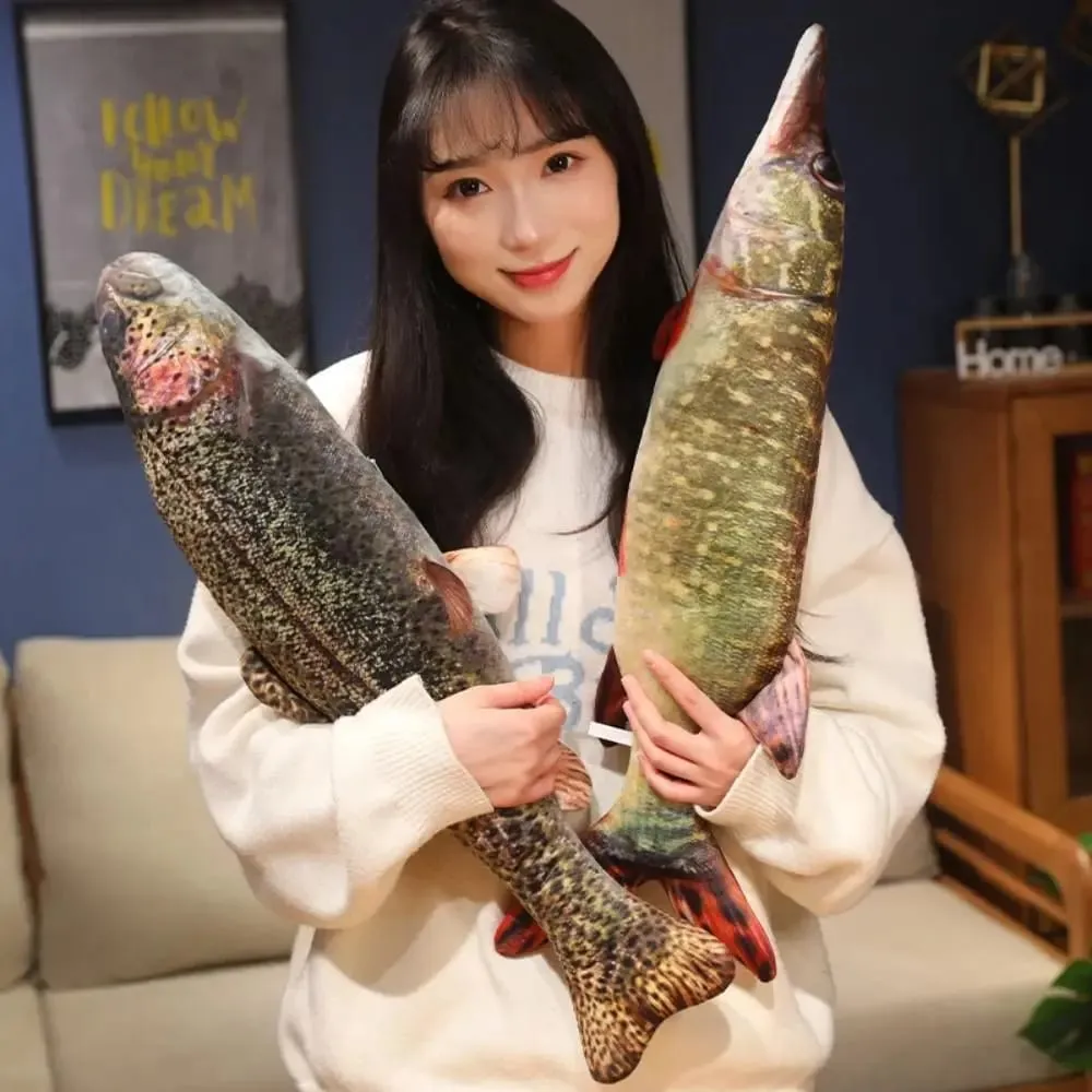 Perch Simulation Fish Plush Pillow Grouper Stuffed Cartoon Fish Plush Toy Lovely PP Cotton Fish Anime Pillow Dolls — image 2
