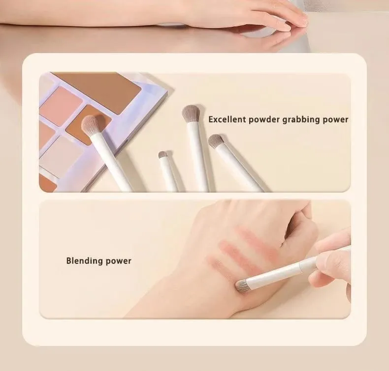 Soft Eye Makeup Brush Set for Beginners 12 Pcs Eyeshadow Blending Brushes Kit Vegan Synthetic Bristles Student Friendly Portable