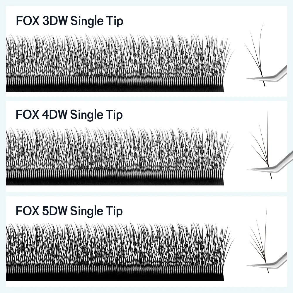 FOX 3D~5D W-Shaped Eyelash Extension Cat Eye Long Tail Premium Natural Lightweight Volume Fox Eye Lashes Makeup Tool — image 3