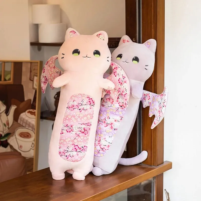 60 ซม.แมวน่ารักหมอน Cherry Blossom แมวปีกค้างคาวของเล่นตุ๊กตา Kawaii หมอนนอนนุ่มเบาะสาวของขวัญวันเกิด — image 2