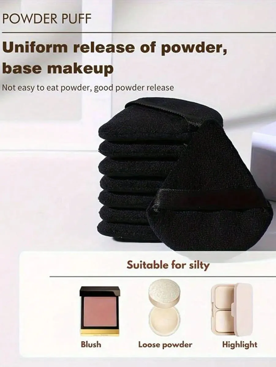 50/40/30/20/10/5 Triangular Velvet Puffs Reusable Puffs Face and Eye Makeup Puffs Foundation Make-up Powder Makeup Tools — image 3