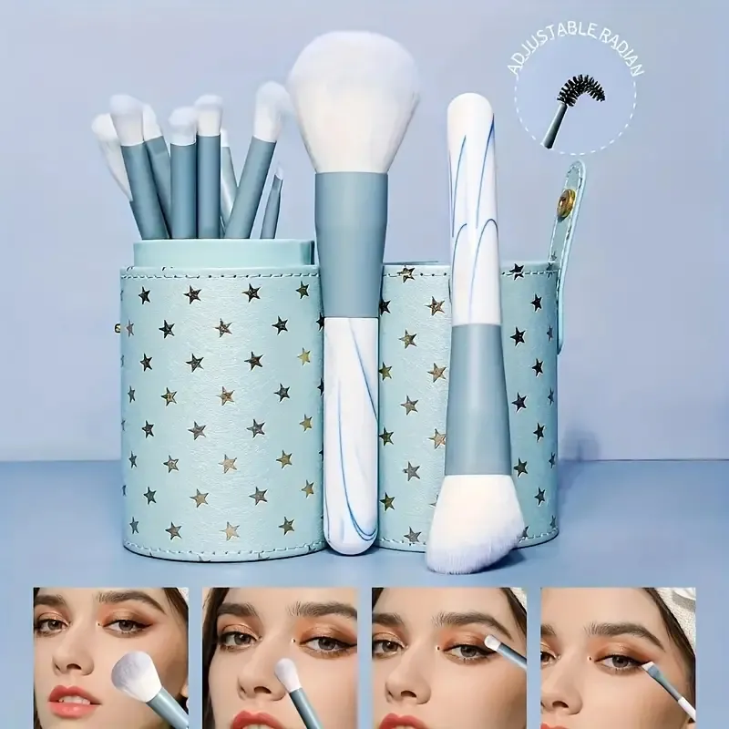 12ks profesionální sada štětců na make-up Prémiové syntetické podkladové korektorové pudrové štětce na tvářenku na oční stíny Hygienické kosmetické nástroje
