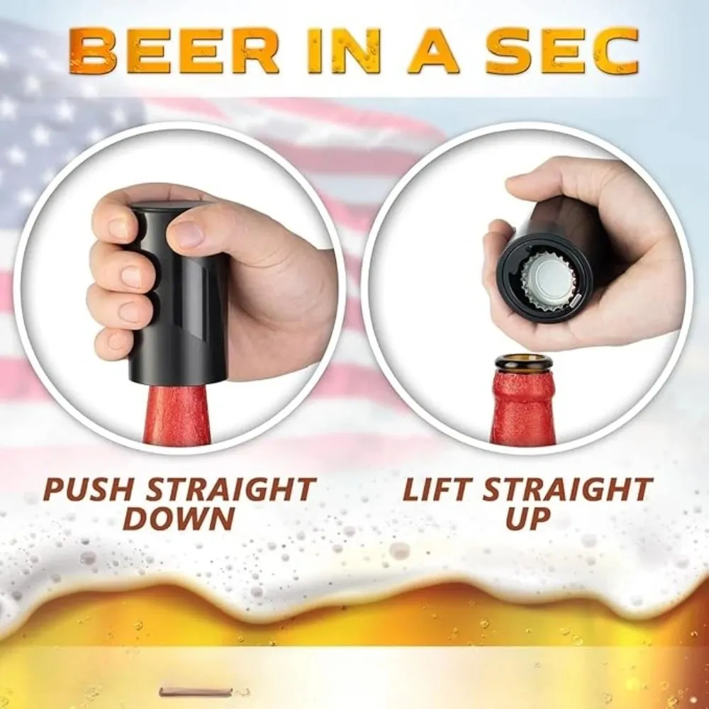 1-4Pcs Beer Bottle Opener Push Down Bottle Small Portable Opener Automatic Beer Opener for Home Party Bars Picnic Camping Hiking