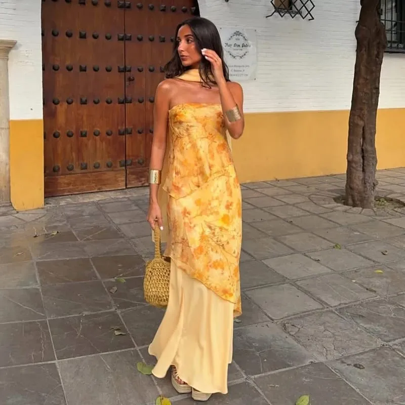 Floral Print Side Split V-Neck Mini Dresses Slim Fitwaist Cinching Puff Sleeve 2026 Summer Elegant Women Party Sweet Vestidos