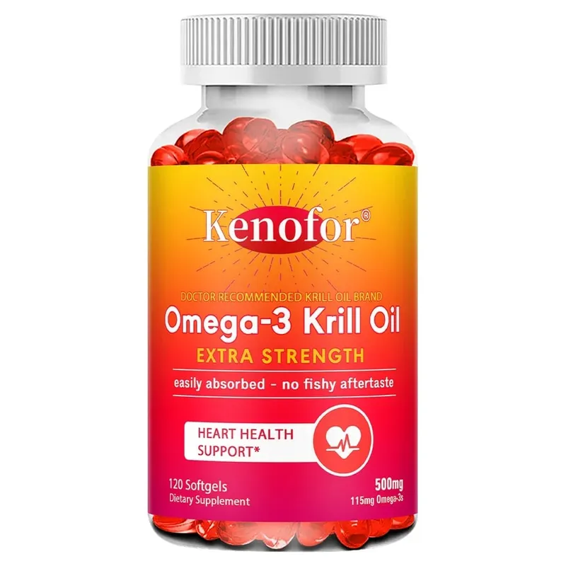 Antarctic Krill Oil 500mg Omega 3 Fatty Acid Supplement High Potency EPA & DHA Krill Oil Astaxanthin Supports Heart Health