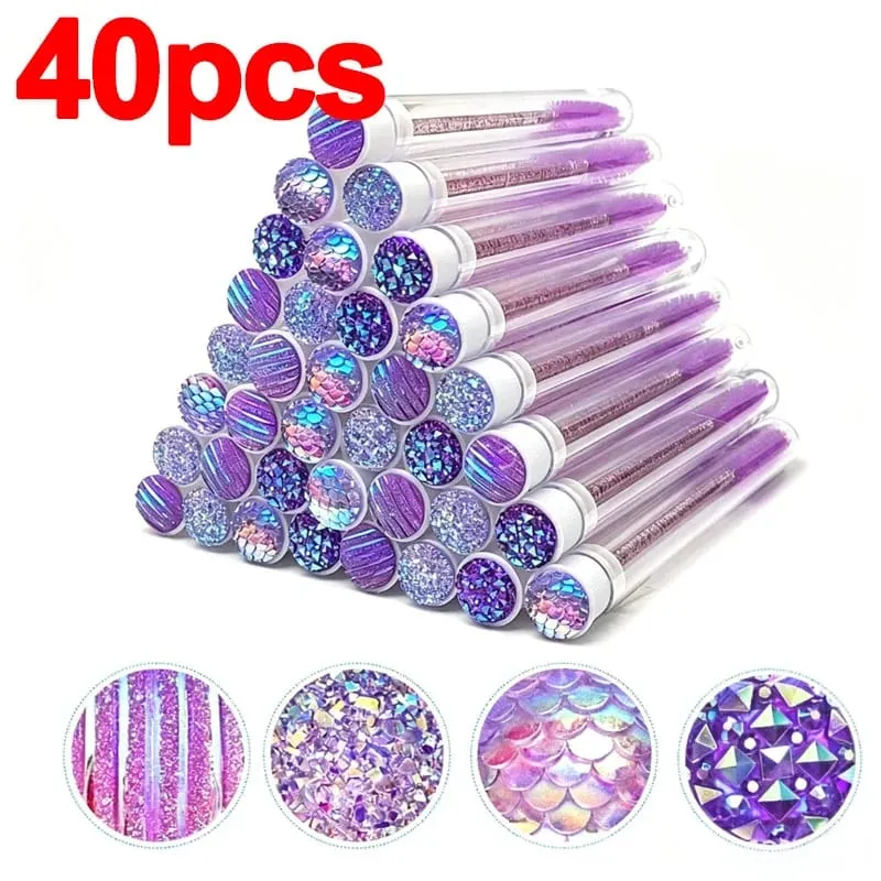 New 20/40pcs Disposable Eyelash Brush Tube Mascara Wands Tubes Dust-proof Lash Spoolies Storage Makeup Tool HZS36 — image 14