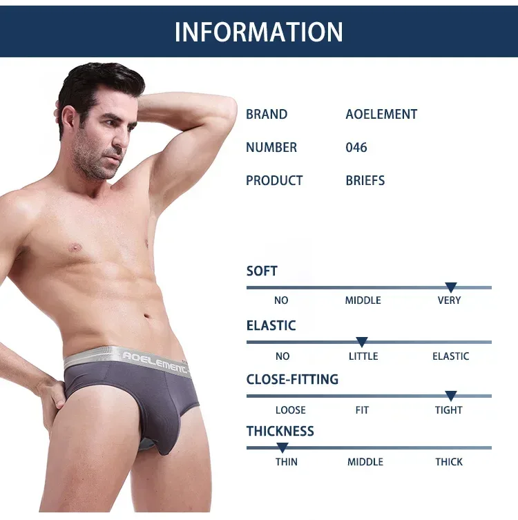 Modal cápsula elevación U convexo ropa interior para hombres bala separada hielo seda cápsula bolsa escritos