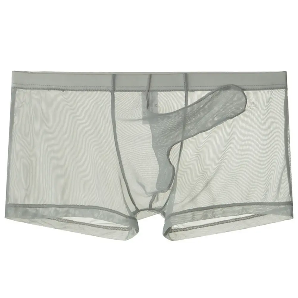 Biancheria intima leggera trasparente da uomo sexy in rete trasparente trasparente con boxer traspiranti, mutandine boxer maschili con separazione di proiettili — image 12
