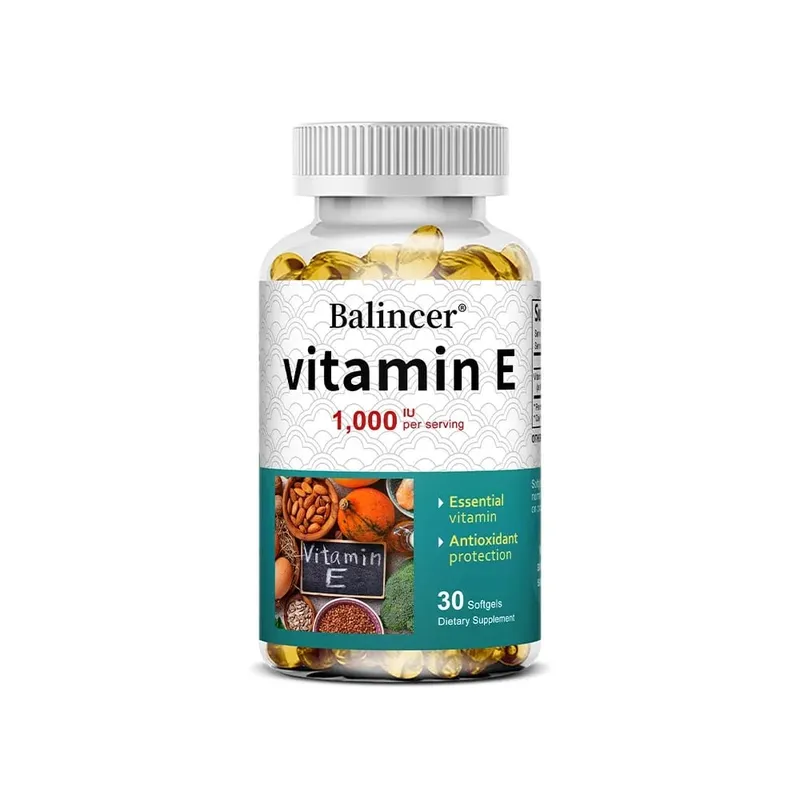 Natural Vitamin E Capsules Antioxidant Supplement Support Skin Hair Nail Heart Brain Cardiovascular & Immune System Wellness